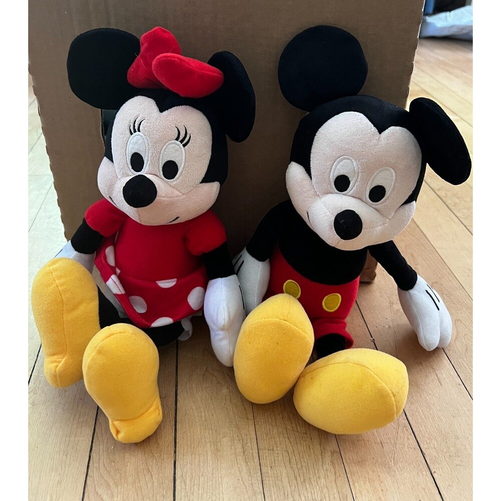 Disney Mickey & Minnie Mouse Collectible Set Plush Stuffed Animal Toys 15”